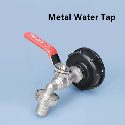 IBC Tank Tap Connector - S60x6 Coarse Thread x 1/2'' 3/4'' Water Coupling Adapter, 1000L Garden Home Replacement Valve Fitting
