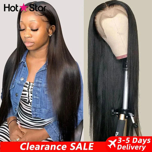 HD Lace Front Human Hair Wig – Straight 13x4 13x6 Transparent Lace Frontal, Pre-Plucked Glueless Wig for Women