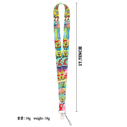Spongebob Cartoon Key Lanyard – ID Badge Holder & Phone Neck Strap with Keyring