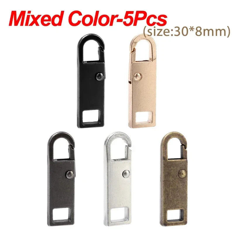 10/1PCS Universal Metal Zipper Pull Replacement — Instant Repair Kit for Luggage, Purses & Clothing Sliders