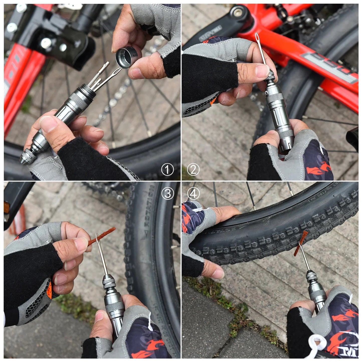 Portable Tubeless Bike Tire Repair Kit — Patch Kit for MTB & Road Bikes