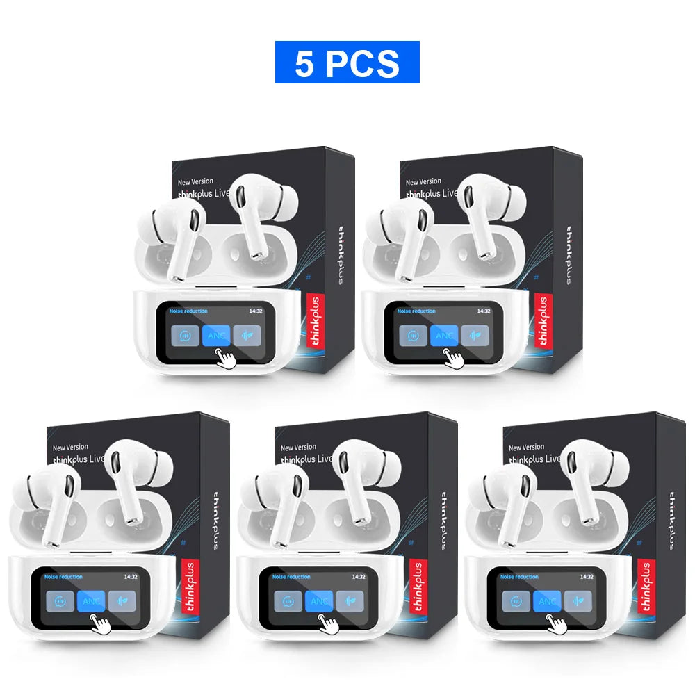 Thinkplus Wireless Bluetooth Earphones - ANC Noise Reduction, HD Mic Call & Gamer Earbuds with LED Touch Screen Control
