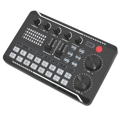 Live Sound Card Audio Interface with DJ Mixer Effects & Voice Changer – Bluetooth Mixer for Live Streaming & Singing