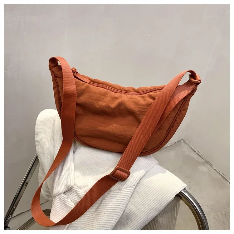 Casual Nylon Hobo Crossbody Bag for Women – Shoulder, Half Moon, Tote Travel Shopper & Purses