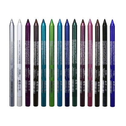 14-Color Waterproof Eyeliner Pencil – Long-Lasting Smokey Punk Style High-Pigment Shimmer Eyeshadow Stick