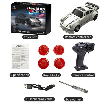 4WD 1:64 Mini RC Drift Car — 2.4GHz Palm Racing Remote Control Toy for Kids & Collectors