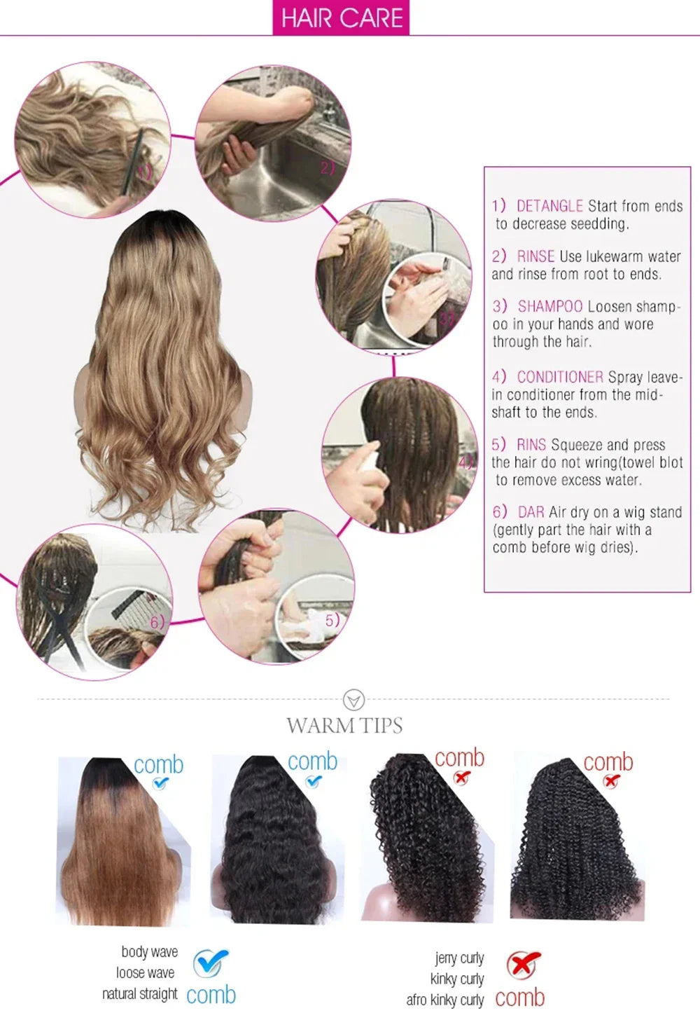 Platinum Blonde Wave Lace Front Wig – Long Synthetic Wigs for Women, Natural Loose Curl Cosplay in White, Black & Pink