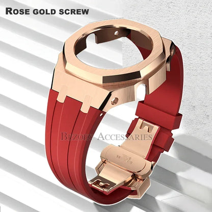GEN4 Casioak GA2100 Mod Kit – Stainless Steel Case, Bezel, and Rubber Strap Replacement for G-SHOCK GA2100/GA2110