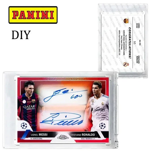 Panini DIY Star Football Card – Messi & Ronaldo Collectible, Homemade Gift for Christmas & Birthday