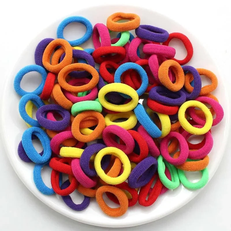 100/200PCS Colorful Nylon Elastic Hair Bands – Small Ponytail Holders for Women & Girls Hair Accessories