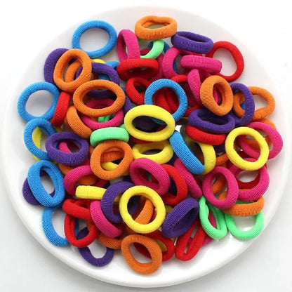 100/200PCS Colorful Nylon Elastic Hair Bands – Small Ponytail Holders for Women & Girls Hair Accessories