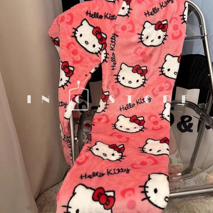 Y2K Hello Kitty Pajama Pants – Sanrio Anime Women’s Cartoon Sleepwear, Fashionable Home Leisure Trousers