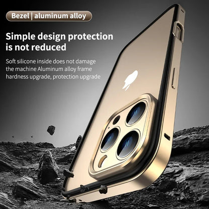 Camera Protection Hybrid Silicone & Aluminum Metal Phone Case for iPhone 16/15/14/13 Pro Max – Better Heat Bumper