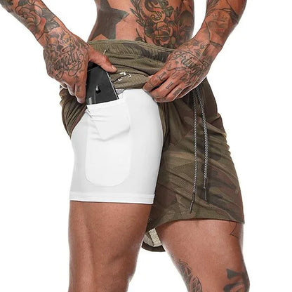 Men’s 2-in-1 Sports Shorts — Double-Layer Running, Gym & Fitness Shorts for Summer