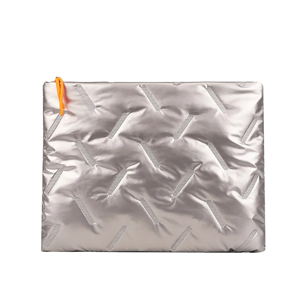 Trendy Puffy Cotton Laptop Bag 14 Inch — Waterproof, Shockproof Sleeve with Shoulder Strap for MacBook, Lenovo, Huawei