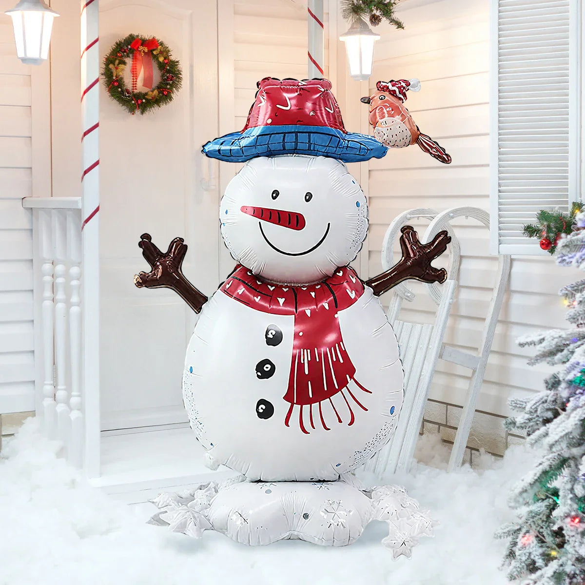 Standing Christmas Snowman Balloon – Winter Holiday Party Decoration for Xmas Theme and Festive Celebrations