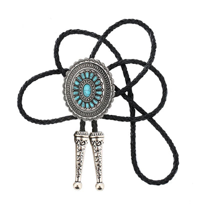 Ethnic Wind Sunflower Turquoise Bolo Tie – Western Style Neckwear
