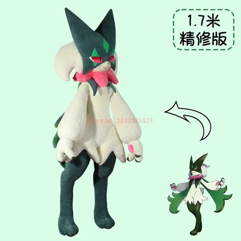 170cm Meowscarada Plush Doll — Pokemon Crystal Velvet Throw Pillow, Room Decor Anime Plush, Birthday & Christmas Gift