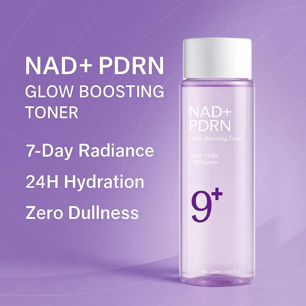 NAD+ PDRN Glow Boosting Toner - Hydrating Firming Essence for Dry Skin, Fine Lines & Skin Elasticity Care
