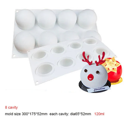 3D Sphere Silicone Mold — Ball-Shaped Mousse Cake, Chocolate Truffle & French Dessert Baking Tool