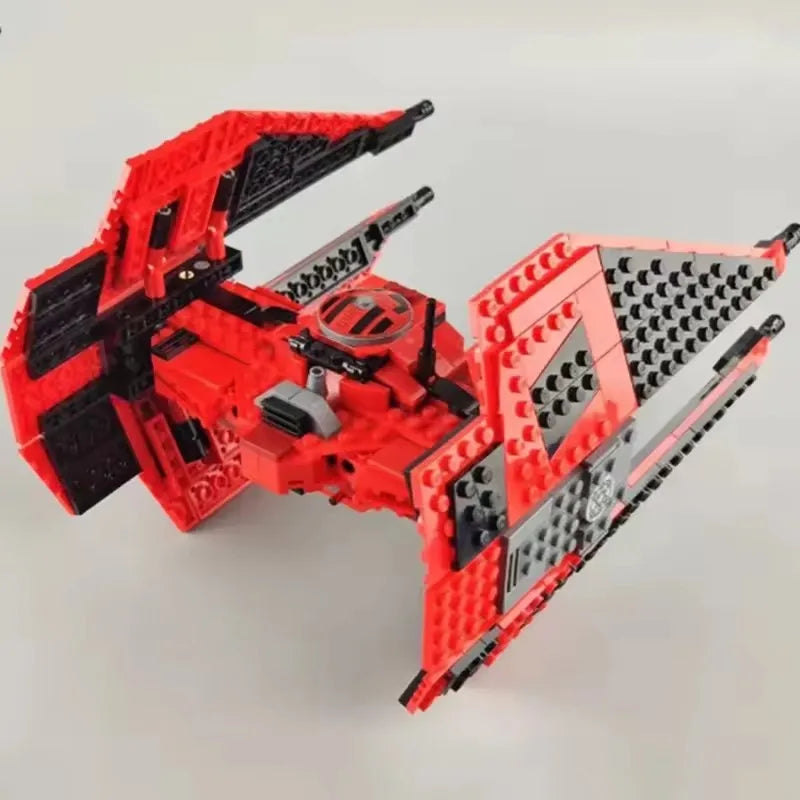 New MOC Red Spaceship Fighter – Building Block Model Display Piece, Children’s Holiday Gift