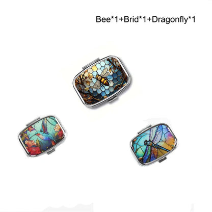 Travel Metal Organizer – Small Colored Medicine & Jewelry Storage Case for Home