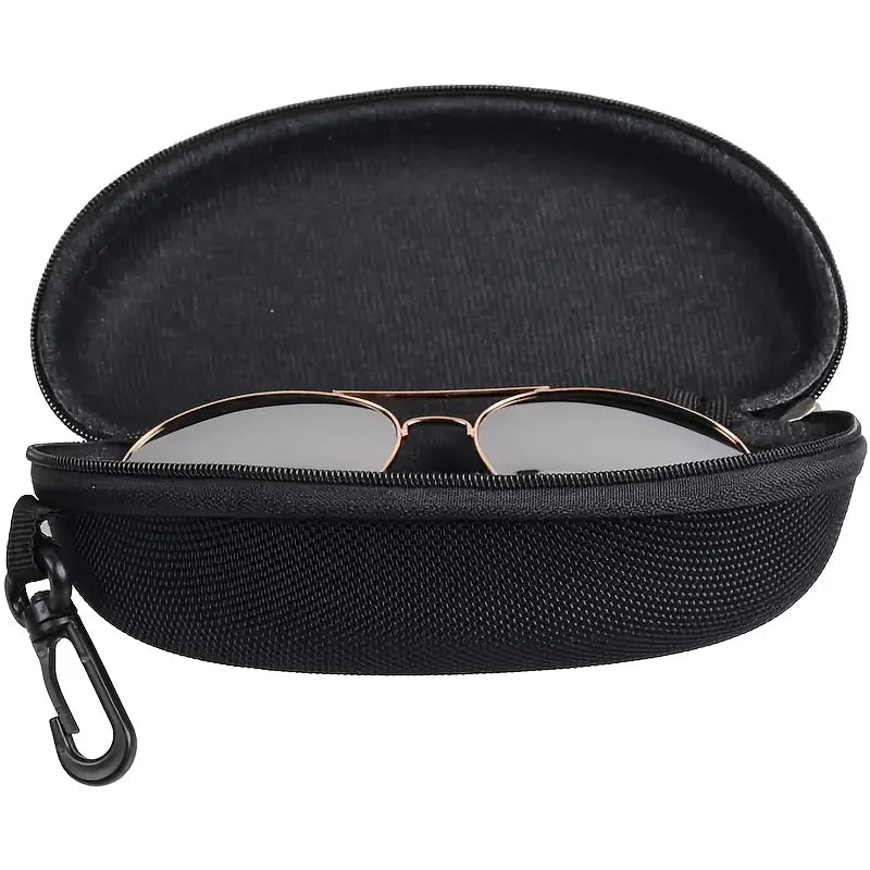 5/10-Pack Portable Zipper Sunglasses Case — Oxford Travel Eyewear Protector with Hook
