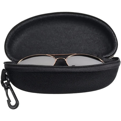 5/10-Pack Portable Zipper Sunglasses Case — Oxford Travel Eyewear Protector with Hook