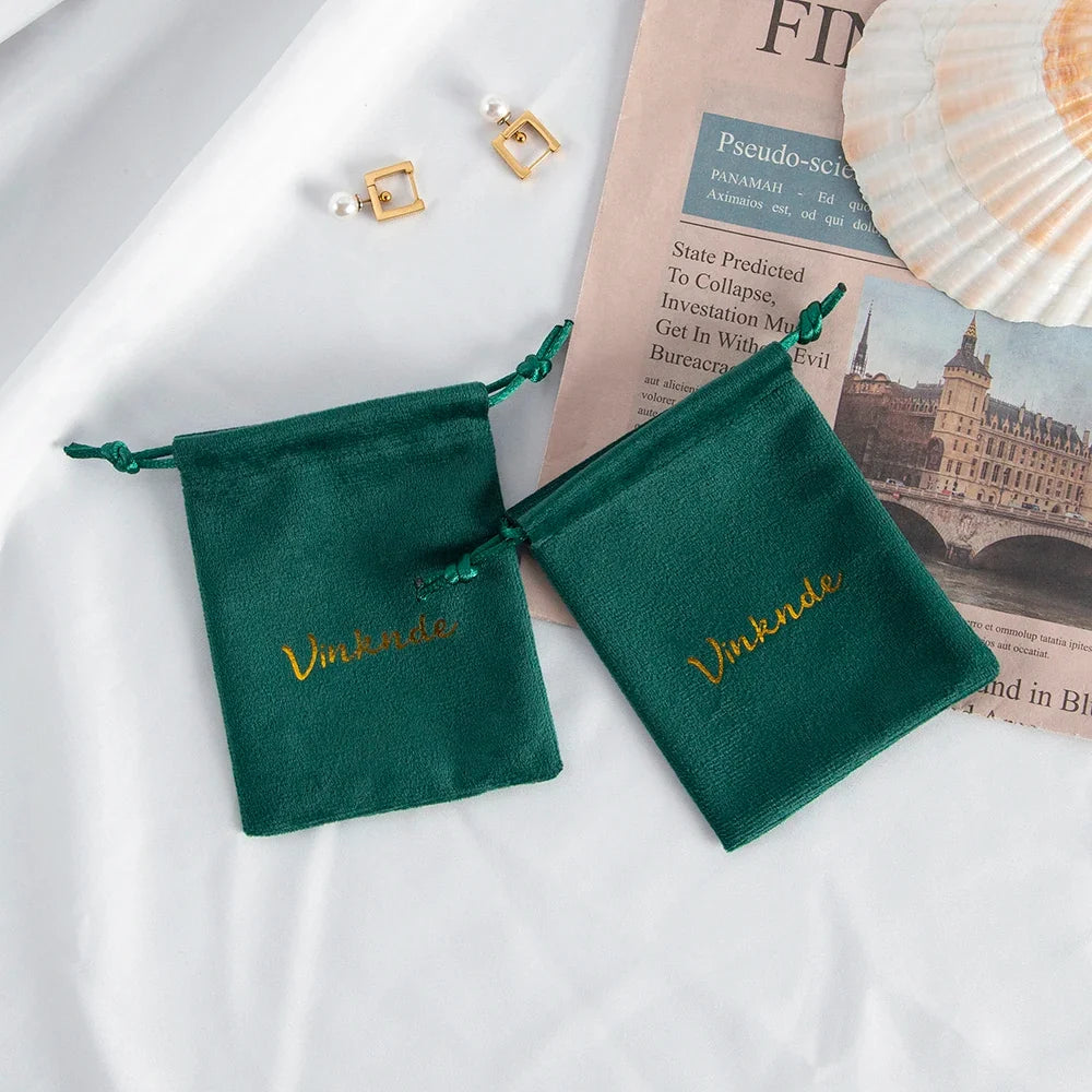 100-Pack Velvet Drawstring Jewelry Pouches - Personalized Logo Gift Bags for Wedding Favors, Candy & Makeup Packaging