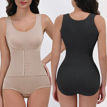 Bodysuit Shapewear – Double Breasted Tummy Control Body Shaper, Postpartum Slimming Waist Trainer & Comfort Corset for Flat Belly