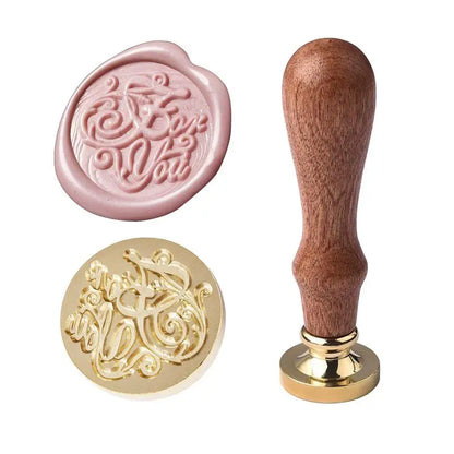 Vintage Copper Wax Seal Stamp – Curlicue Rose for DIY Scrapbooking, Invitations & Envelopes