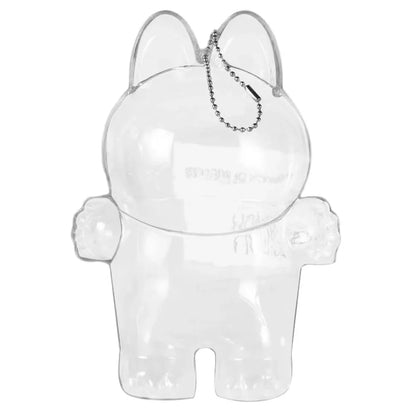 Labubu Transparent Protective Cover for Elf Doll - Cute Monster Toy Storage & Display Case for Party Plushies