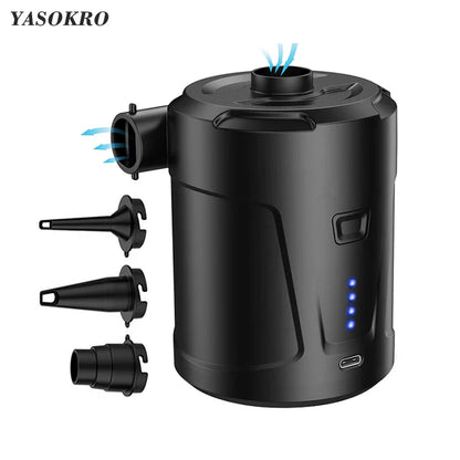 Portable Quick-Fill Air Pump 5000mAh Rechargeable Inflator & Deflator – High Power Air Pump for Air Mattresses, Beds, Boats & Swimming Rings