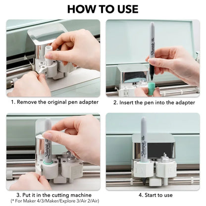 5/9PCS Pen Adapters for Cricut Maker & Explore — Compatible with Sharpie Fine/Ultra Fine Point & Art Pens