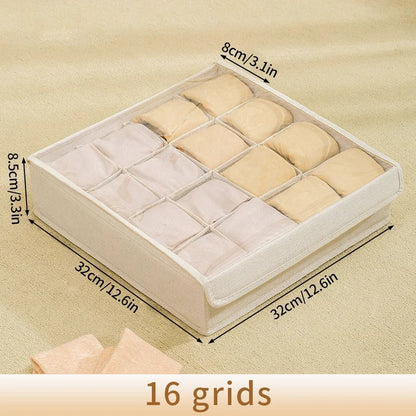 Foldable Underwear Storage Box – Non-Woven Organizer for Panties, Bra, Socks, Clothes Separator for Bedroom Drawers & Wardrobe