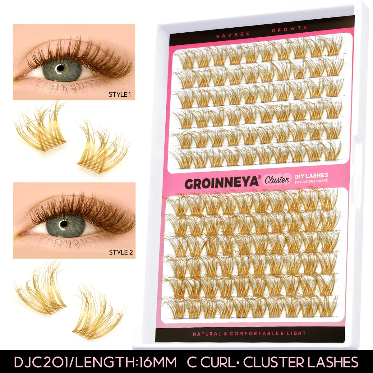 Lash Clusters Extension Kit – Fake Eyelashes Set with Lash Bond, Seal, and Applicator Tool for Makeup
