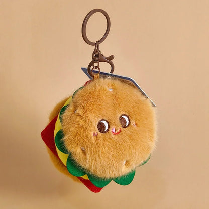 16 Styles Kawaii Mini Snack Plush Keychain – Cute Food Pendant Bag Charm Birthday Gift for Kids