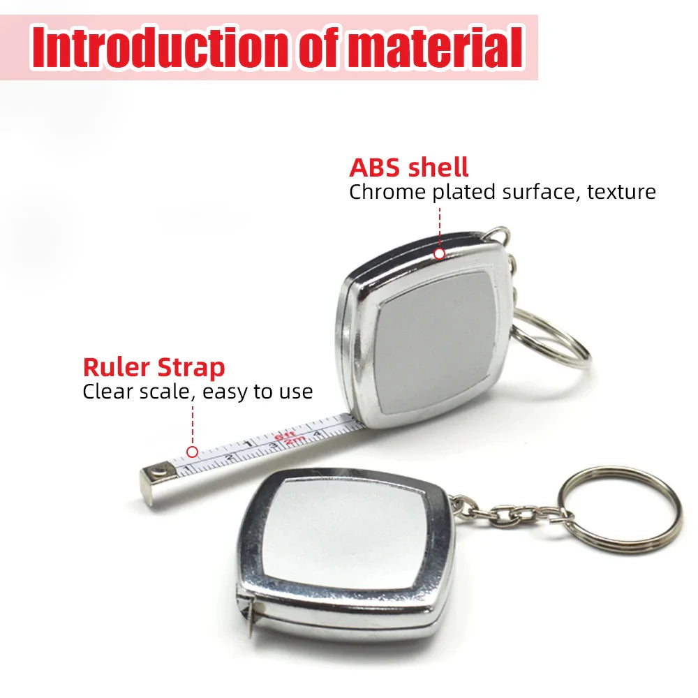 Retractable Ruler Key Ring | Small Steel Tape Measure Construction Tools | Portable Measuring Instruments