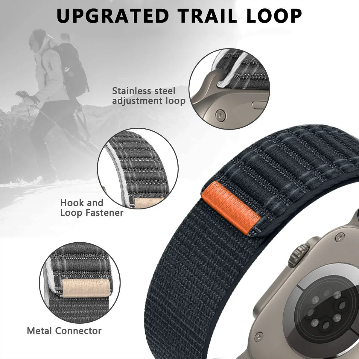 Nylon Strap for Apple Watch Band – Wave Pattern Bracelet for Ultra 2, iWatch Series 3-10, 38mm-49mm