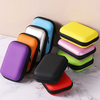 Travel Storage Bag for Earphones - Zipper Charging Case and Portable Cable Organizer for Electronics and Sundries