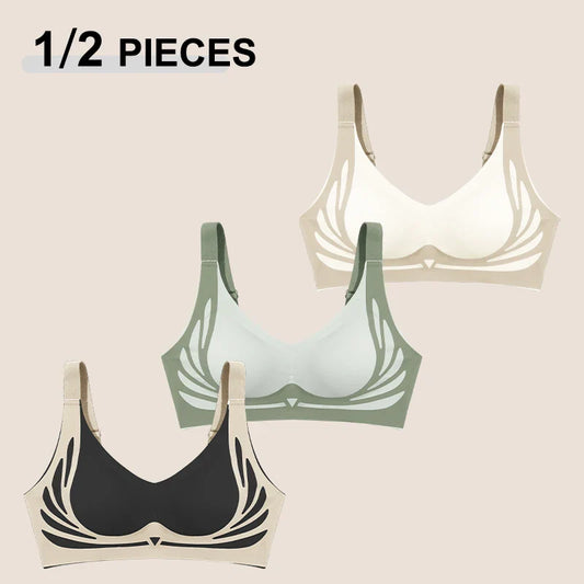 Seamless Push-Up Angel Wings Bra Set for Women – Soft Wireless Comfortable Breathable Lingerie (1 or 2 Pack)