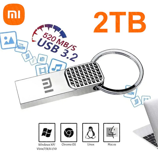 Xiaomi 2TB USB 3.2 Flash Drive — Metal Mini SSD U Drive, Type-C, High-Speed Transfer, Waterproof Pen Drive