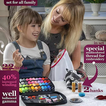 DIY Multi-Function Sewing Box Set: Hand Quilting, Stitching, Embroidery Thread Sewing Accessories Kit