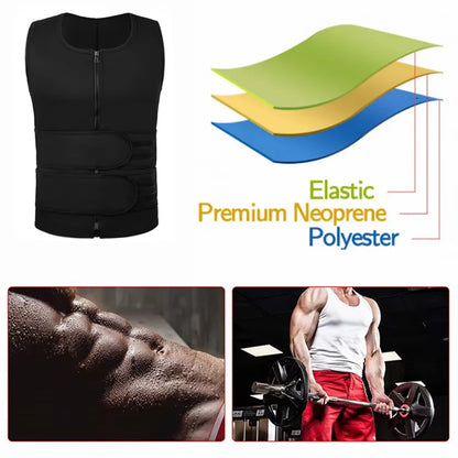 Men’s Body Shaper Waist Trainer Vest – Slimming Sauna Sweat Compression Undershirt, Fat-Burning Workout Shapewear Tank Top