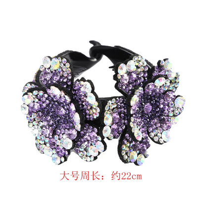 AWAYTR Colorful Crystal Flower Hair Claw – Large Flower Crab Clamp Barrettes, Shark Clip Hair Accessories for Women