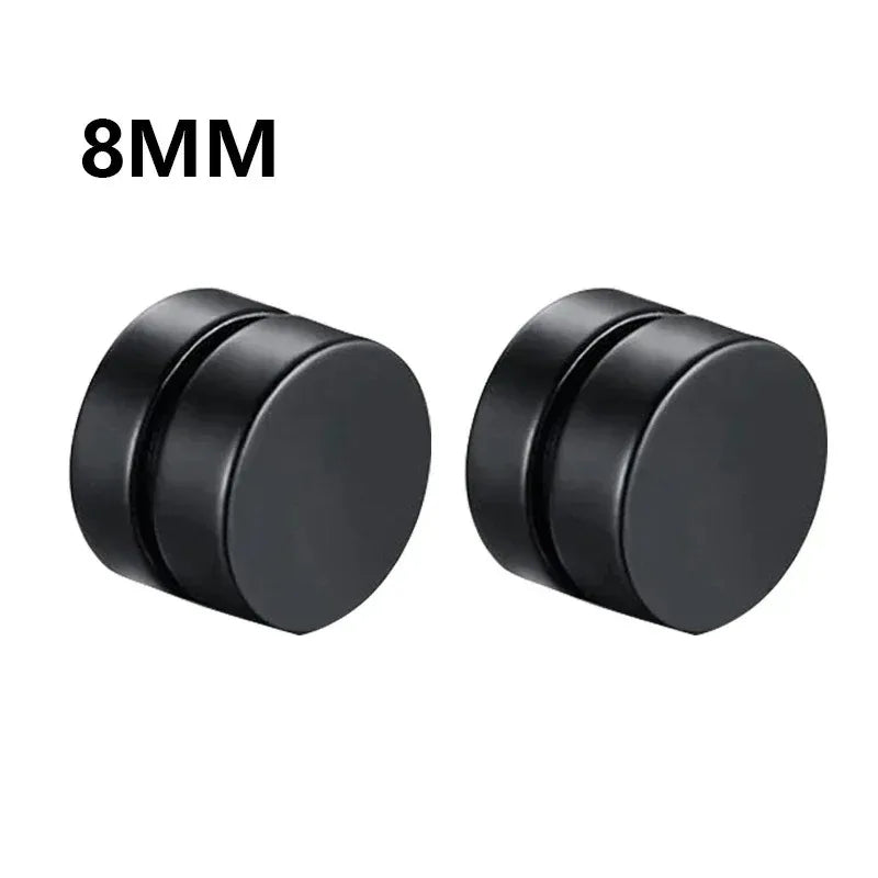 Crystal Magnetic Ear Studs – Punk Round Zircon Non-Piercing Earrings for Men & Women