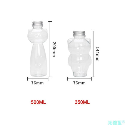 Cute Cat Shaped Water Bottle – Portable BPA-Free Drinking Cup for Milk Tea, Coffee & Juices