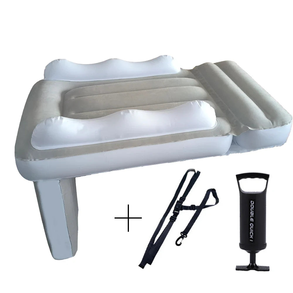 Infant & Kids Inflatable Mattress – Foldable Car Rear & Airplane Travel Flocking Air Bed