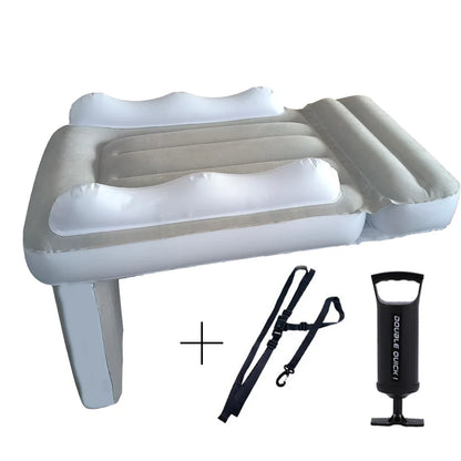 Infant & Kids Inflatable Mattress – Foldable Car Rear & Airplane Travel Flocking Air Bed