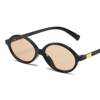 Women's Oval Sunglasses – Retro Small Frame UV400 Clear Lens Fashion Eyewear